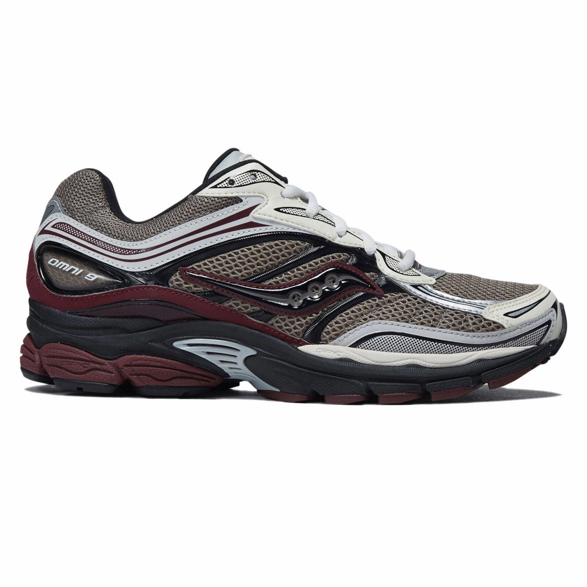 Saucony Progrid Omni 9 Shoes - Tan/Maroon Regular Fit
