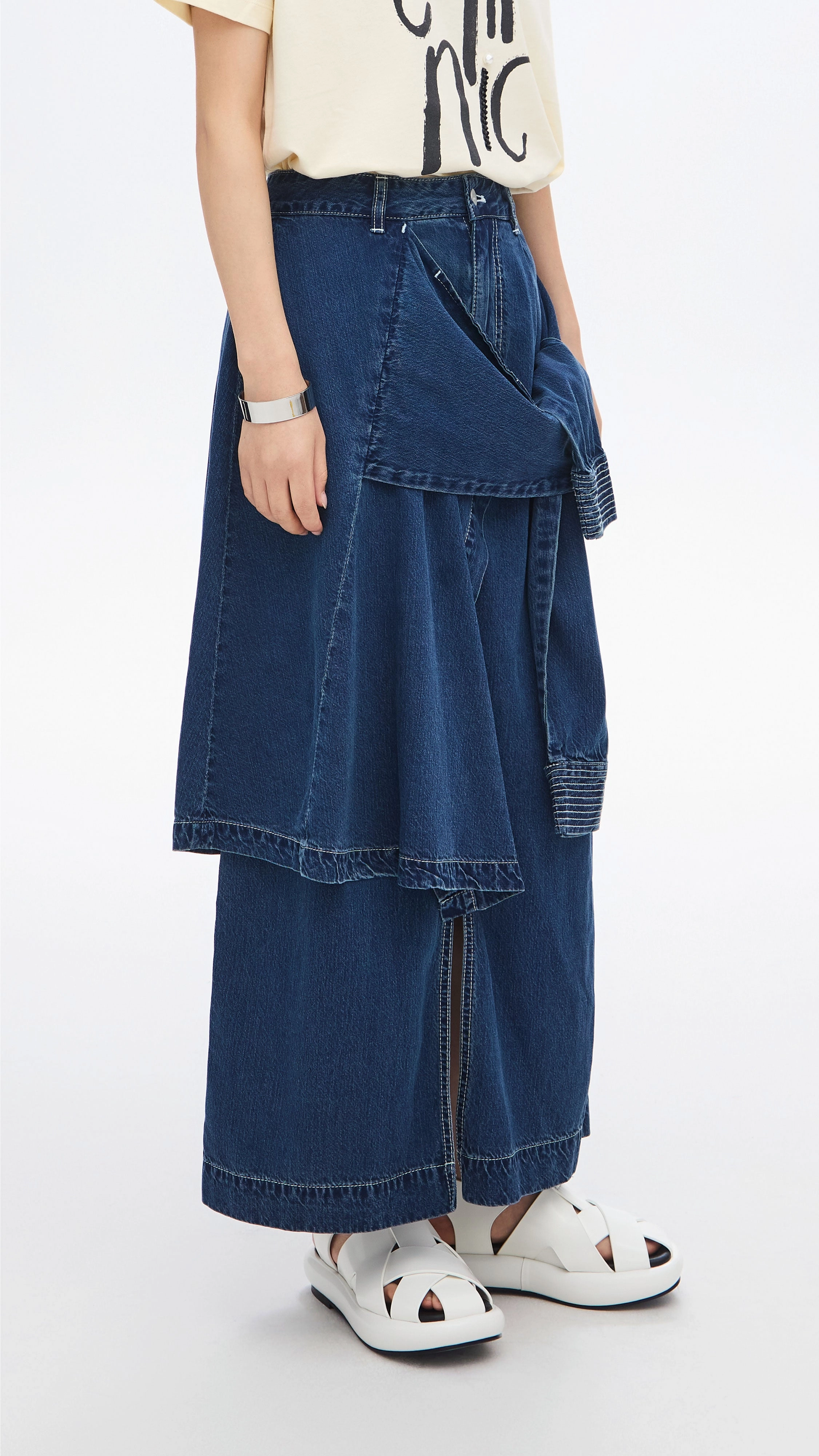 Rebuilt Denim Skirt Must Have Feature Foldable Design
