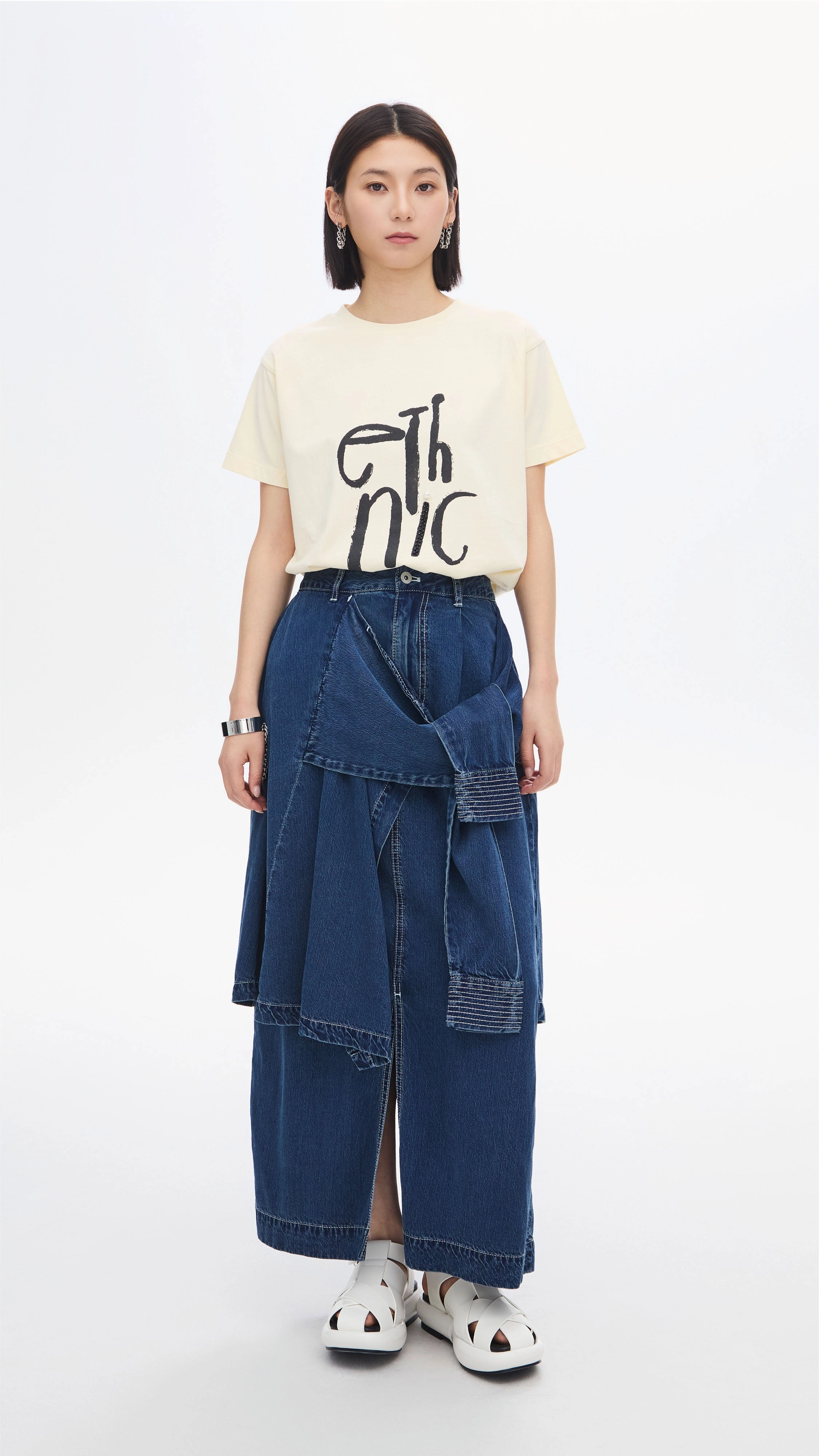 Light Comfort Core Collection Rebuilt Denim Skirt