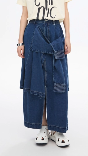 Rebuilt Denim Skirt Soft Aesthetic