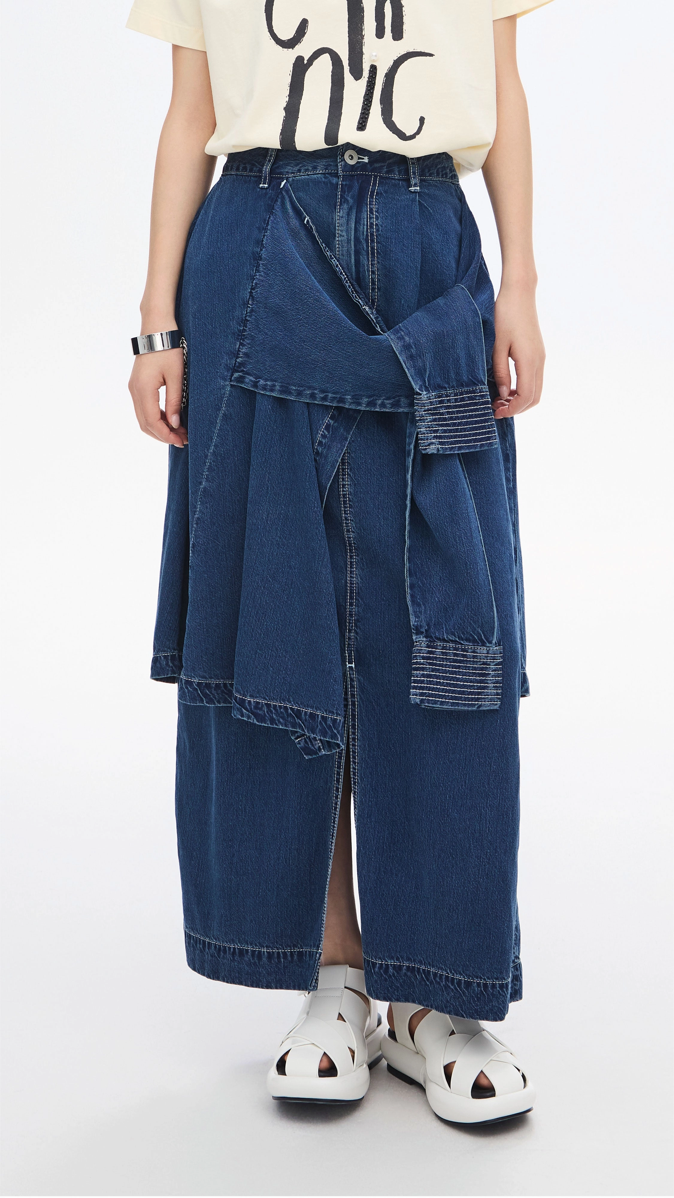 Rebuilt Denim Skirt Soft Aesthetic