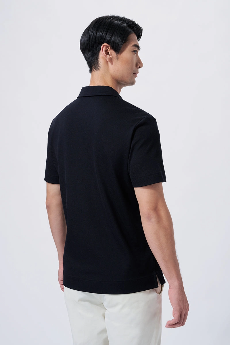 Regal Pique Buttonless Polo | Black BKFD01 Elegant Layer