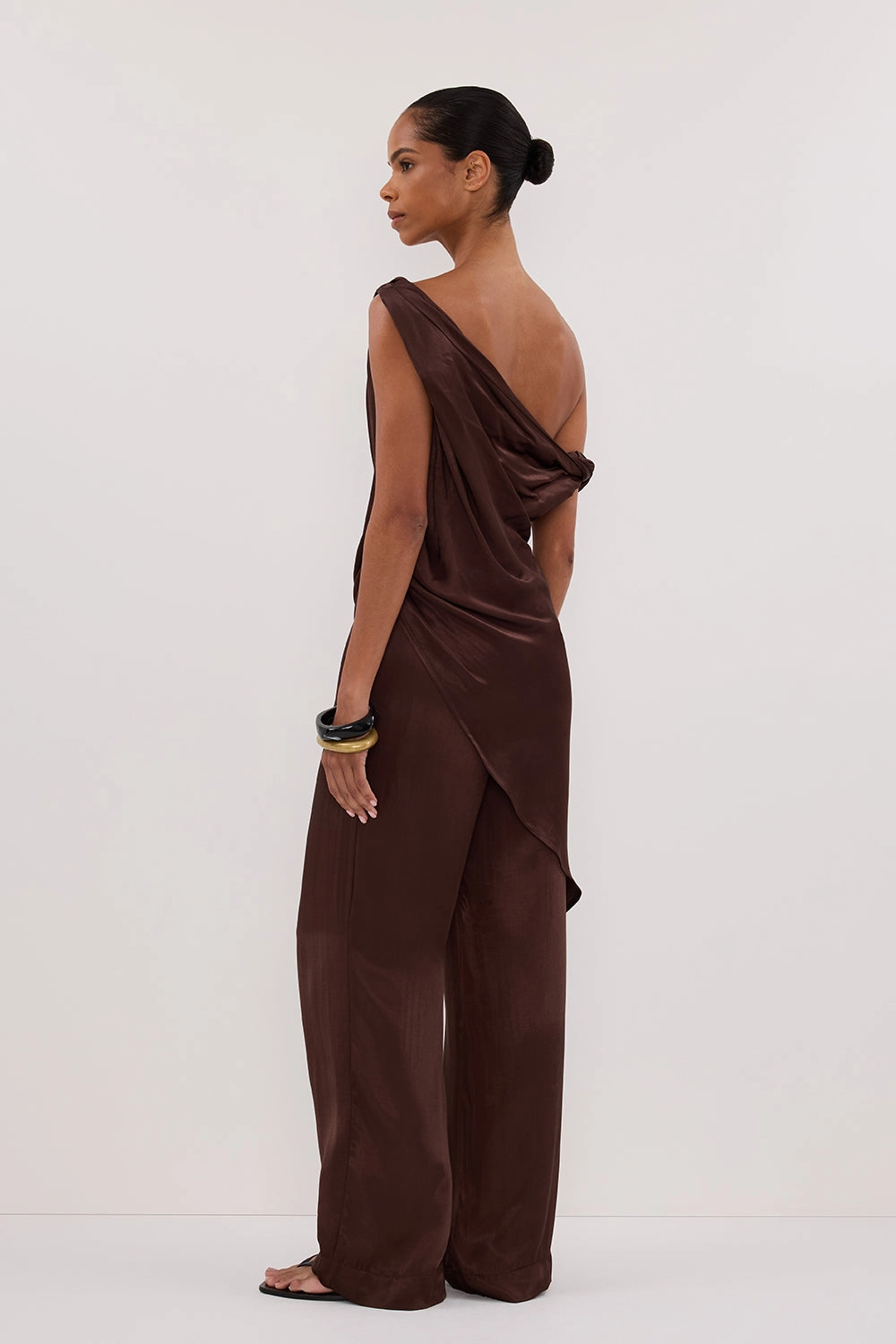 Breathable Layer Odor Resistant MONICA BITTER CHOC SATIN PANT