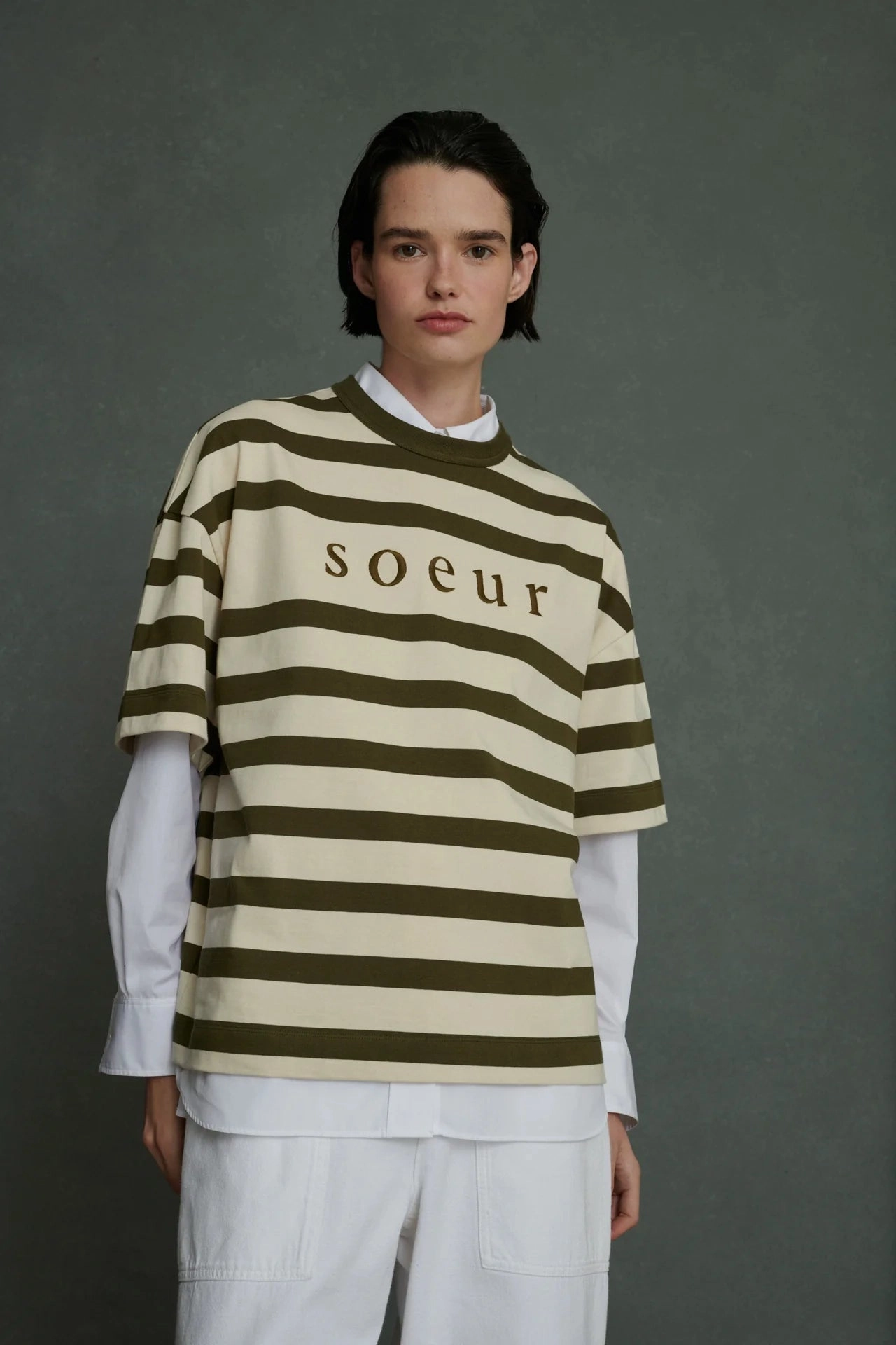 Essential Clothing Ecru Kaki Adam Adam T-Shirt