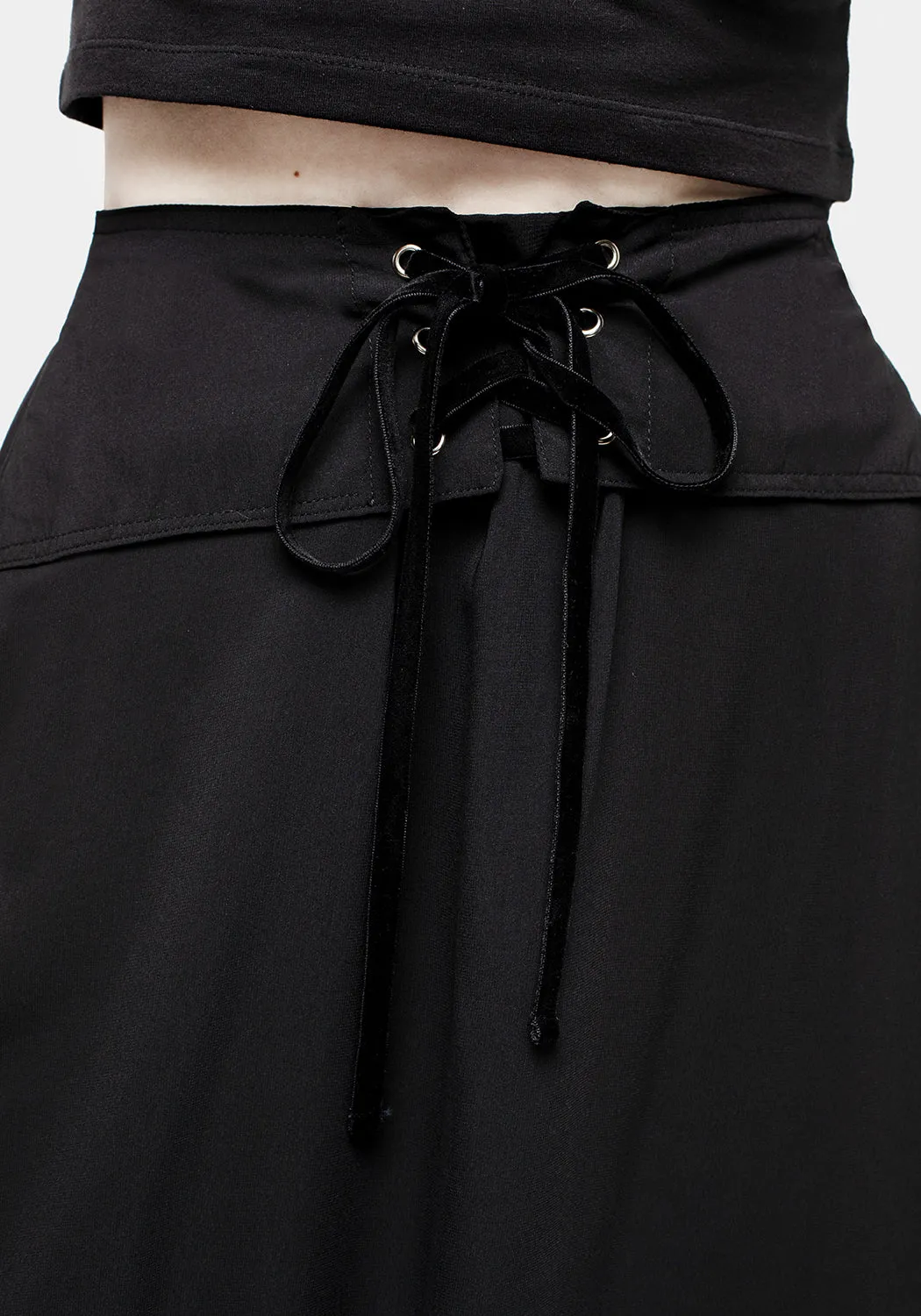 Lightweight Lining Cool Details Eris Lace Up Maxi Skirt