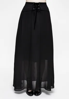 Eris Lace Up Maxi Skirt Outfit Display Outdoor Gathering