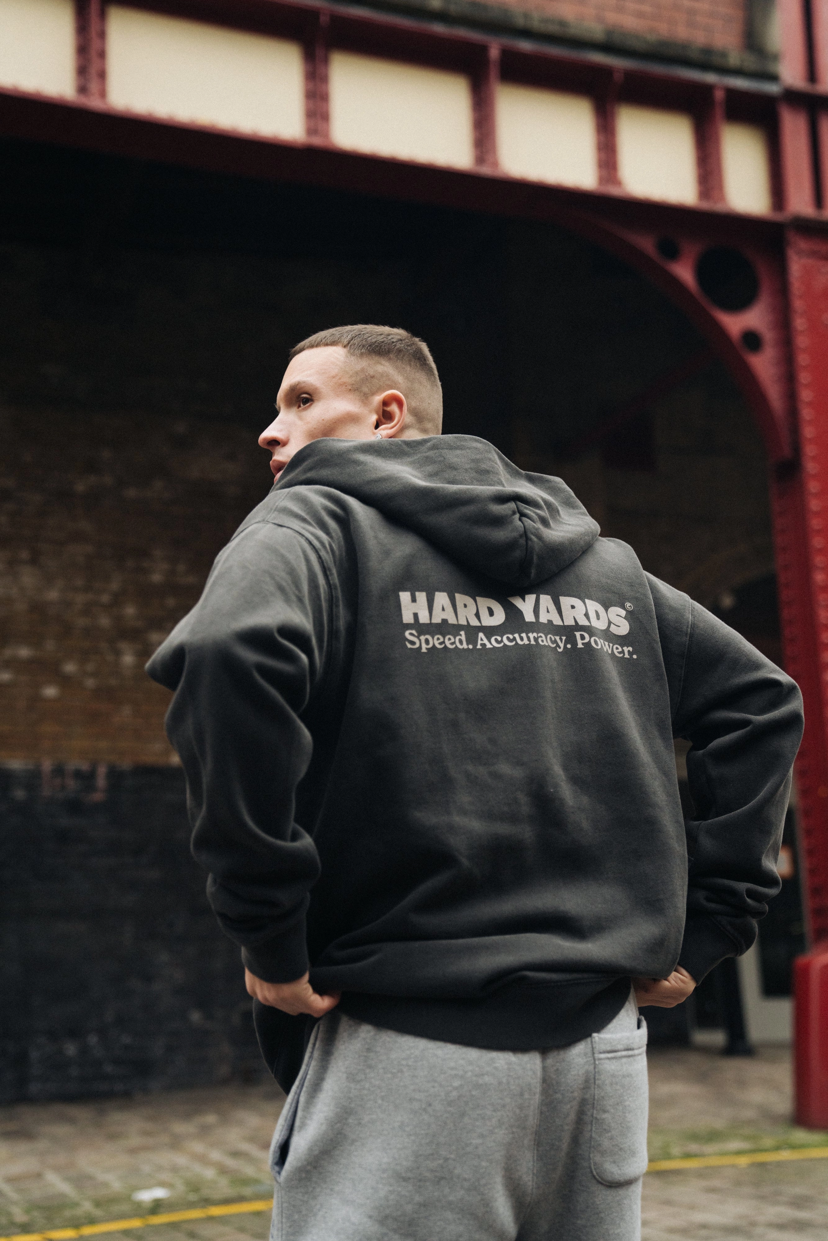 Vice 84 'Hard Yards' Faded Zip Up Hoodie - Black Jaguar like Classic Street