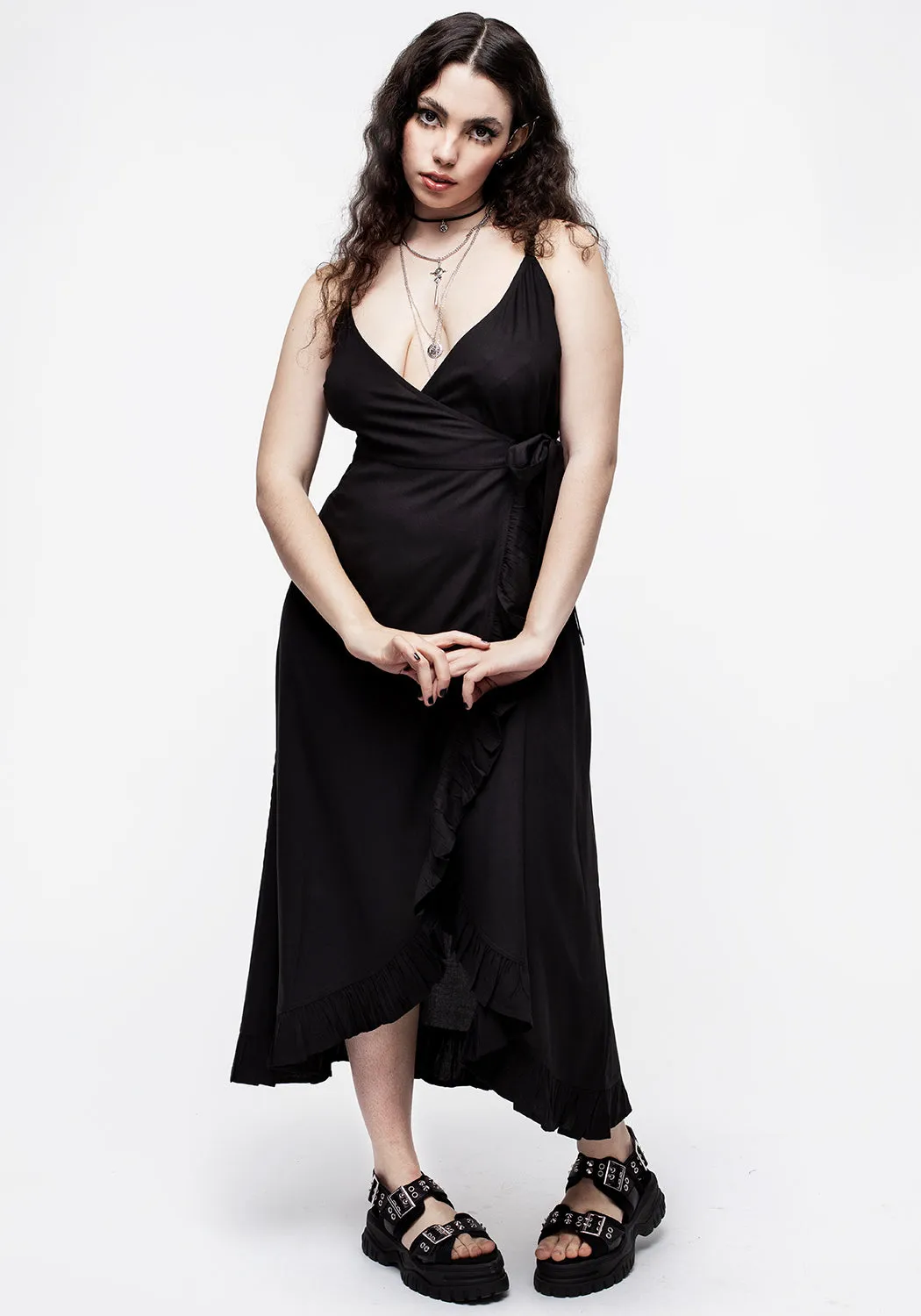 Eerie Cami Midaxi Wrap Dress Clean Aesthetic
