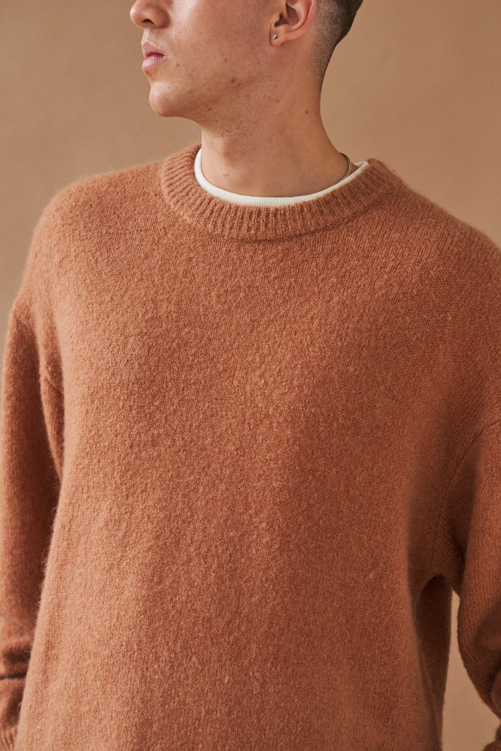 bound Baxter Mohair Blend Sweater - Rust Dynamic Ventilation Panels Comfy Design
