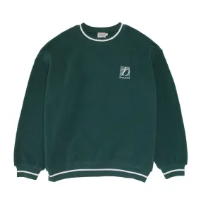 bound Reverse Fleece Grid Sweater - Bottle Green Effortless Wear Hypoallergenic Lining