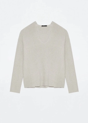 Layering Essential Modern Knit Castanea Sweater Top In Grey