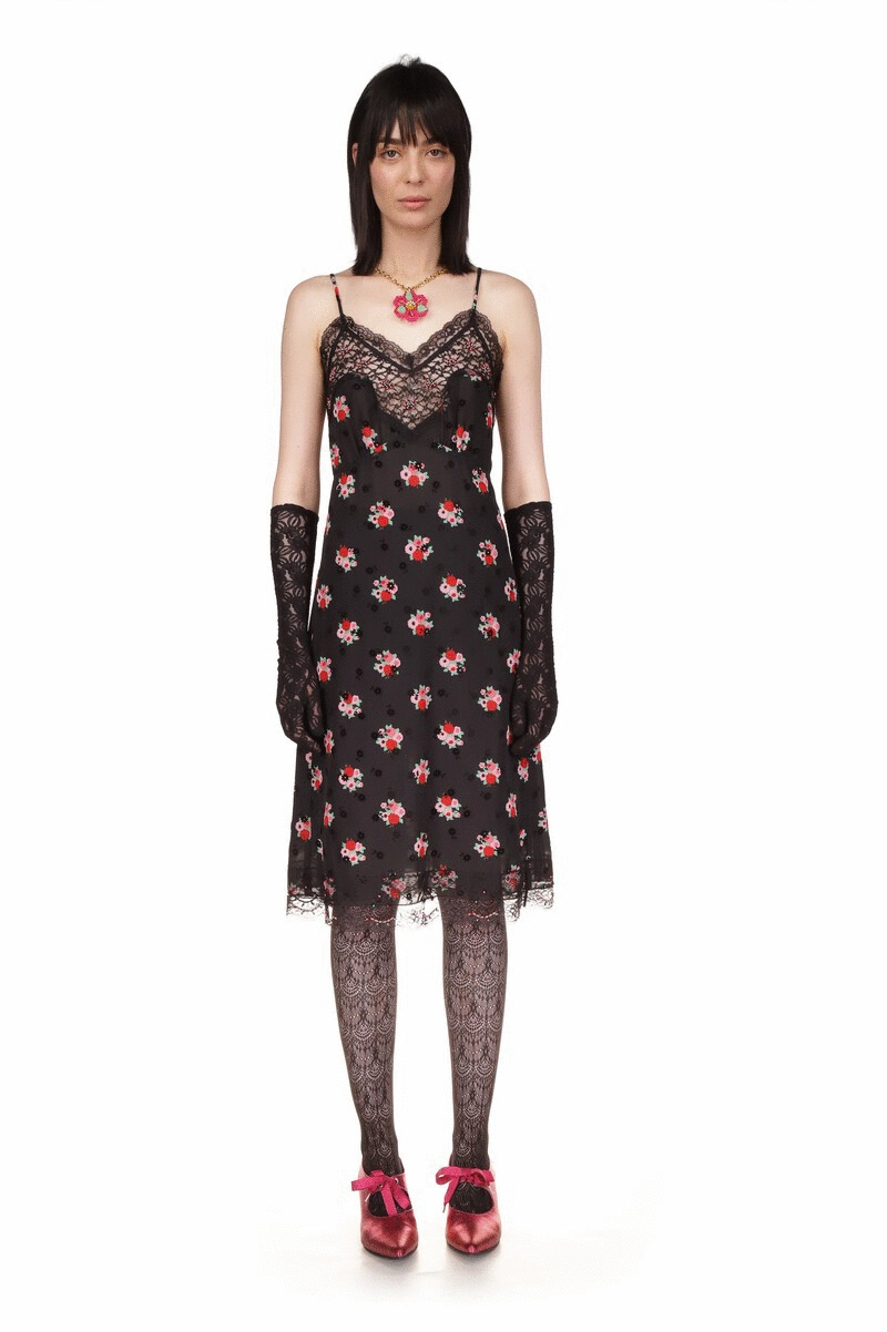 Rosie Posie Slip Dress wrap waist Romance Glow