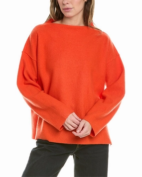 EILEEN FISHER Funnel Neck Box Wool Top Casual Layer
