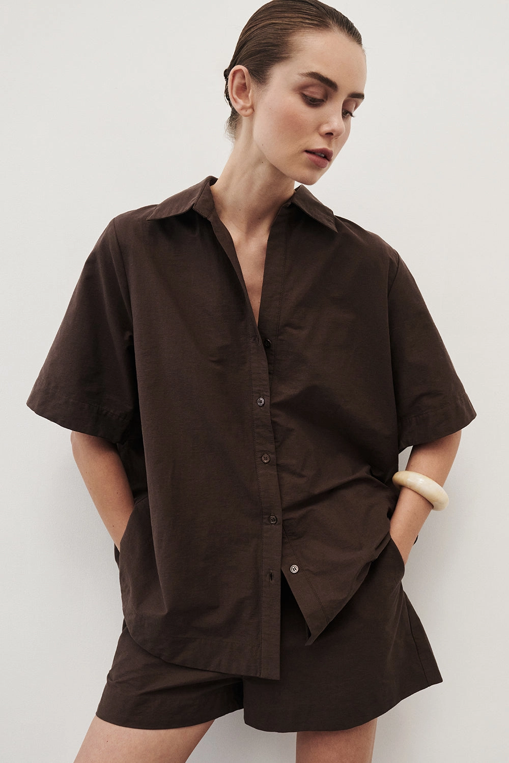 ELARA CHOCOLATE DRAWSTRING SHORT Quick Drying Comfort Layer Wear