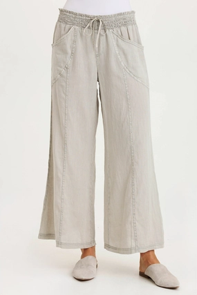 Comfortable Fit Wear Pia Paper-Bag Waist Linen Wide Leg Pant