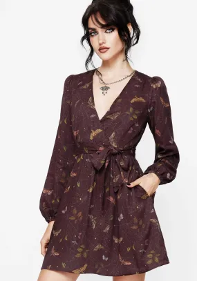 foldable Casual maxi dress Celia Moth Printed Mini Wrap Dress