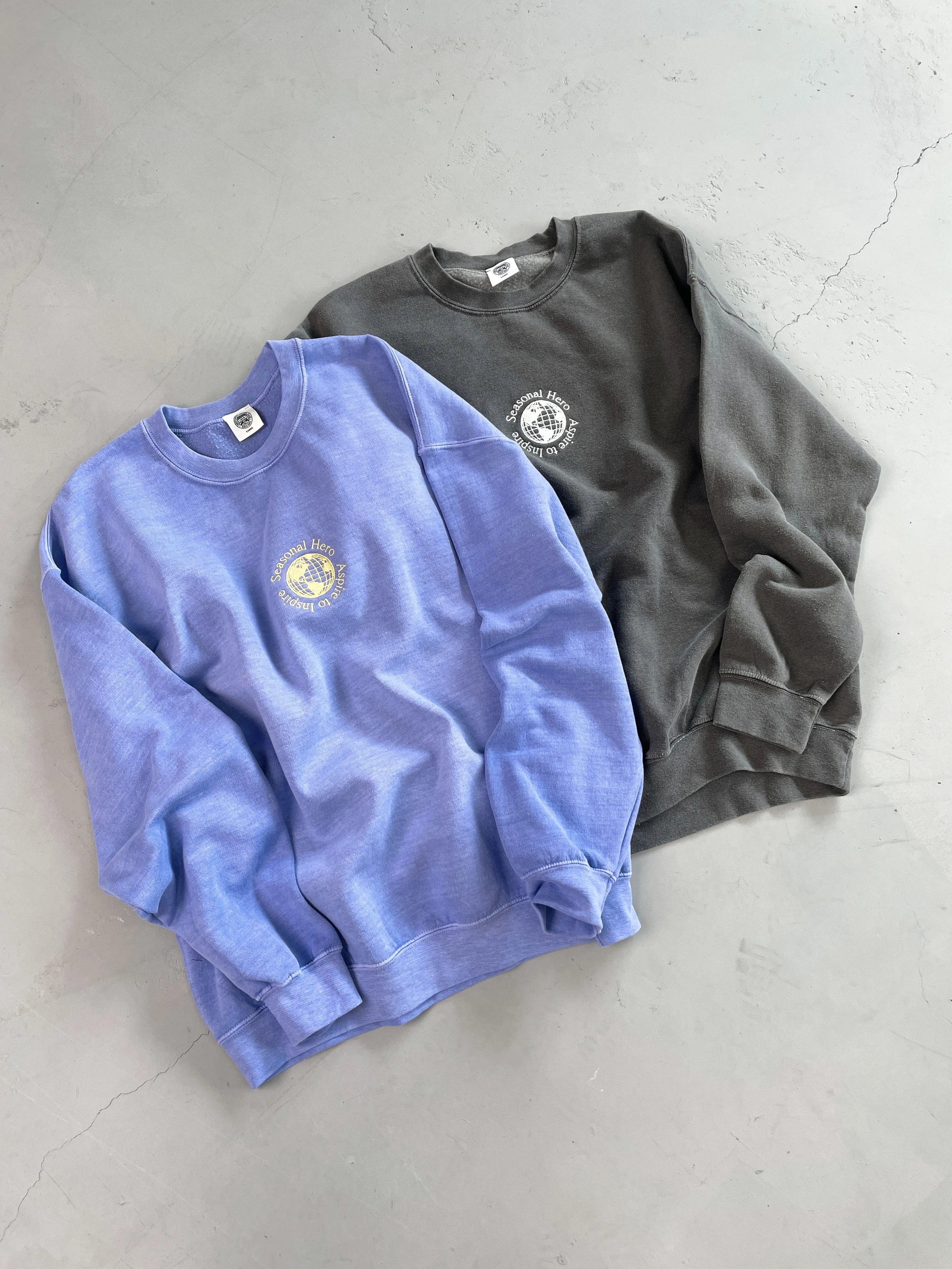Seasonal Hero 'Aspire' Embroidered Vintage Washed Sweater - Orchid Light and Cozy