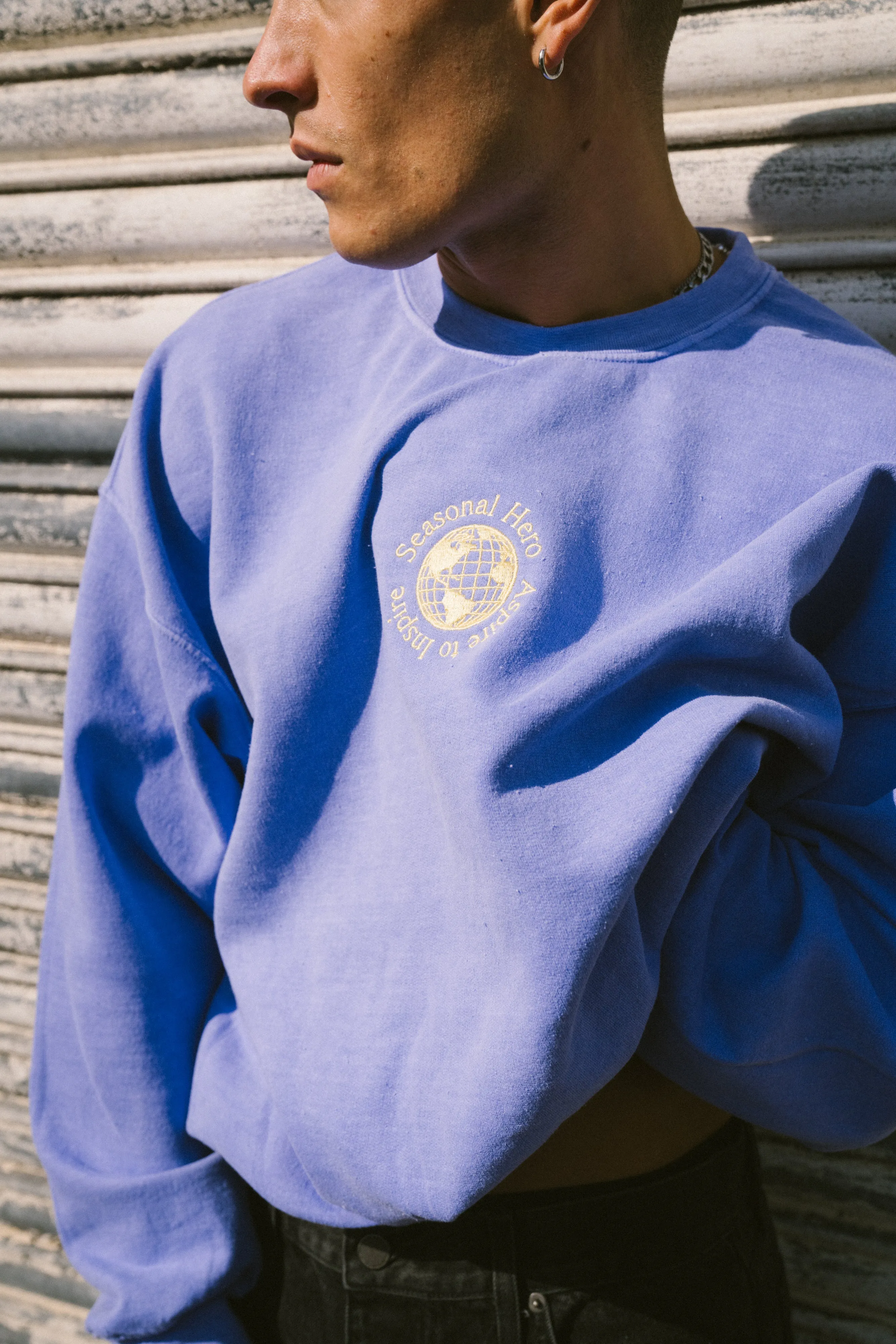 Seasonal Hero 'Aspire' Embroidered Vintage Washed Sweater - Orchid Effortless Layer Winter Wear Essentials