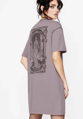 Matte Look Saria Cotton Goddess Printed Jersey Tee Dress