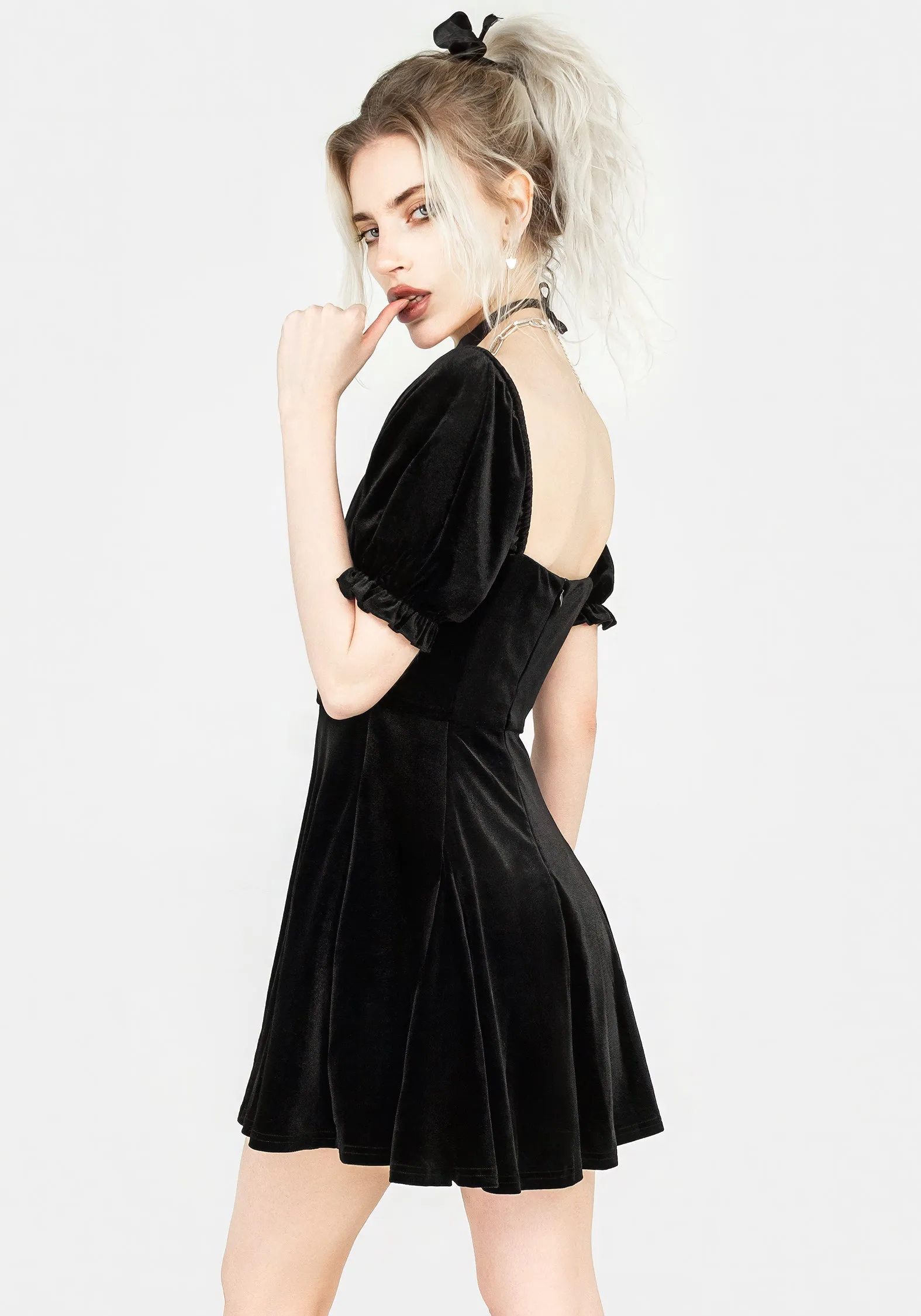 Trendy Appeal Drakon Velour Corset Mini Dress