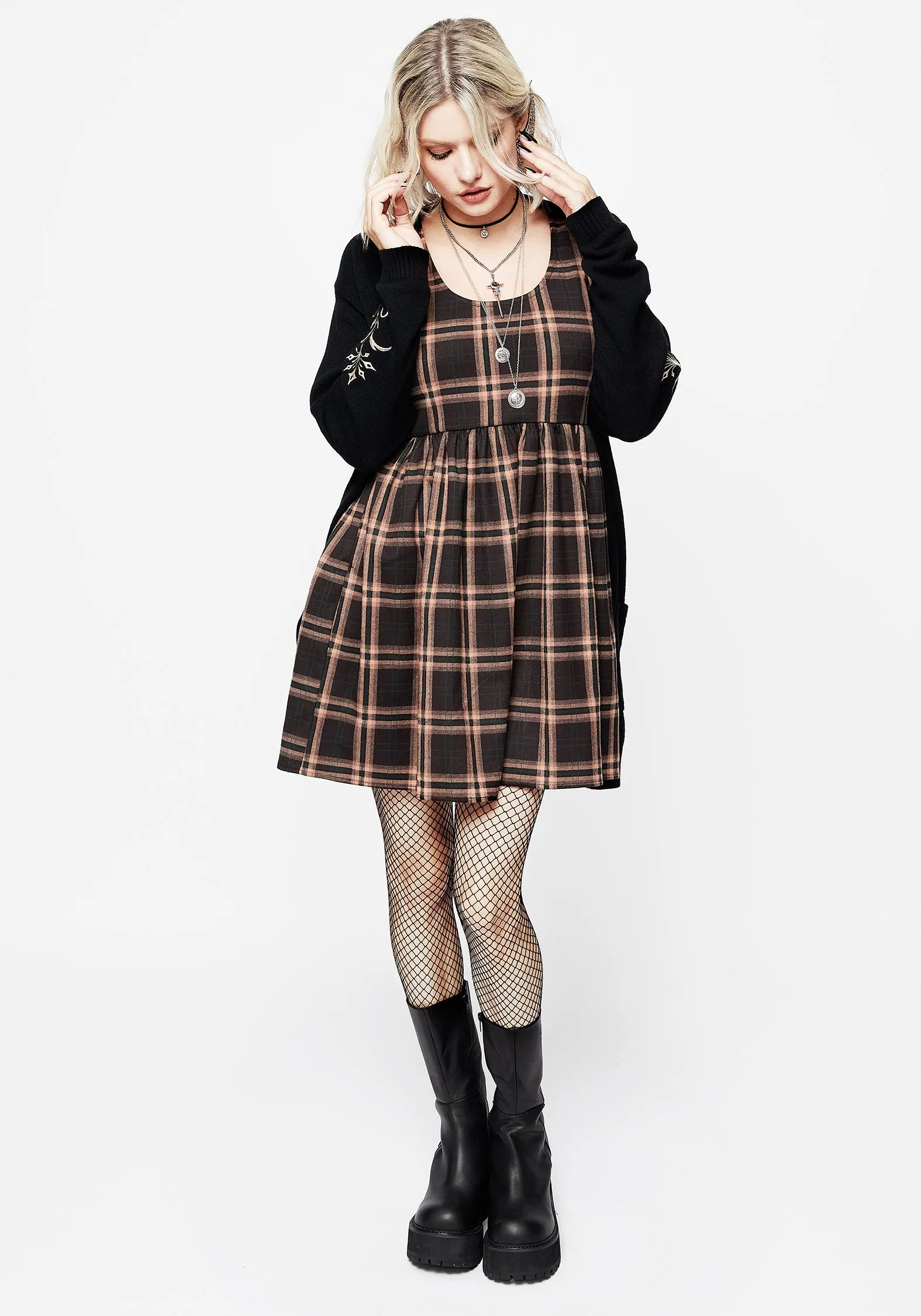 Ambrose Check Mini Dress Compact Fit Trendy Everyday