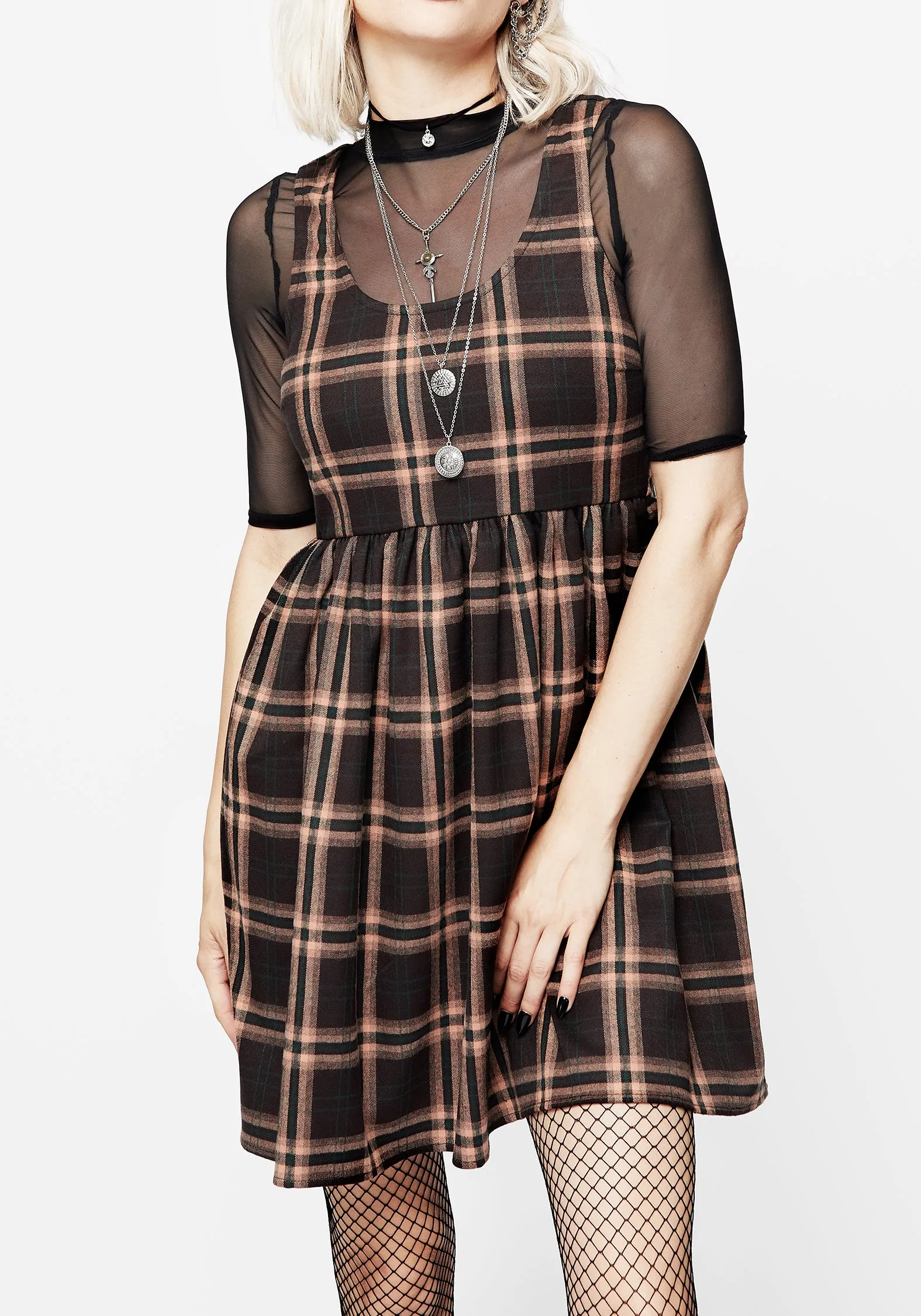 Trend Detail Calm Flow Ambrose Check Mini Dress