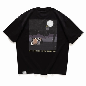 Day-to-Night Look Fade Resistant Dye (ZT1273) Owl Graphic Pocket Tee