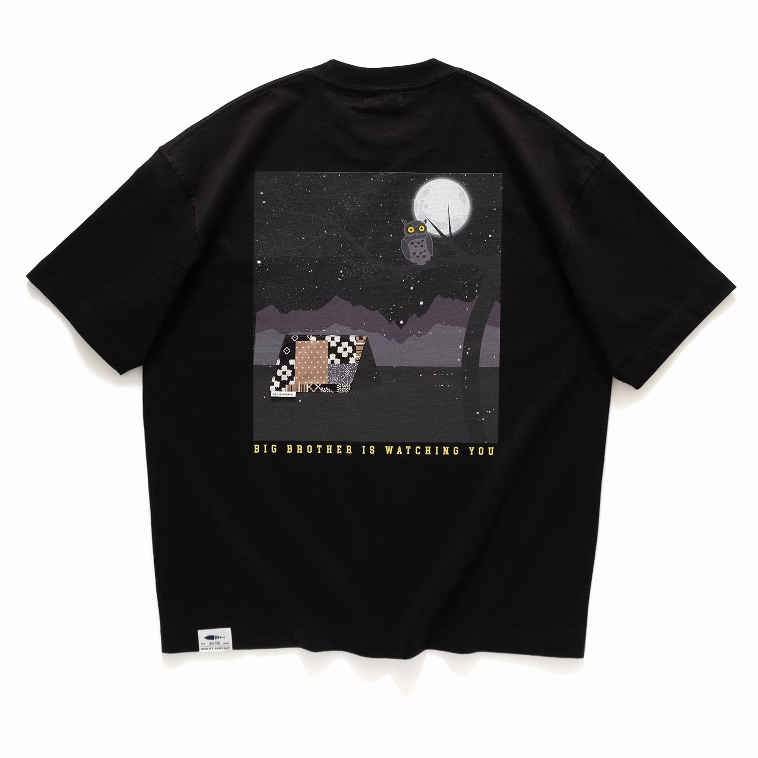 Day-to-Night Look Fade Resistant Dye (ZT1273) Owl Graphic Pocket Tee