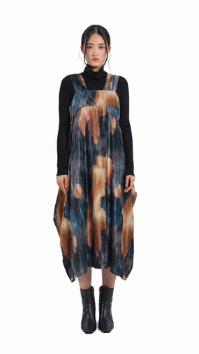 Watercolour Graphic Velour Printed Dress Eco Friendly