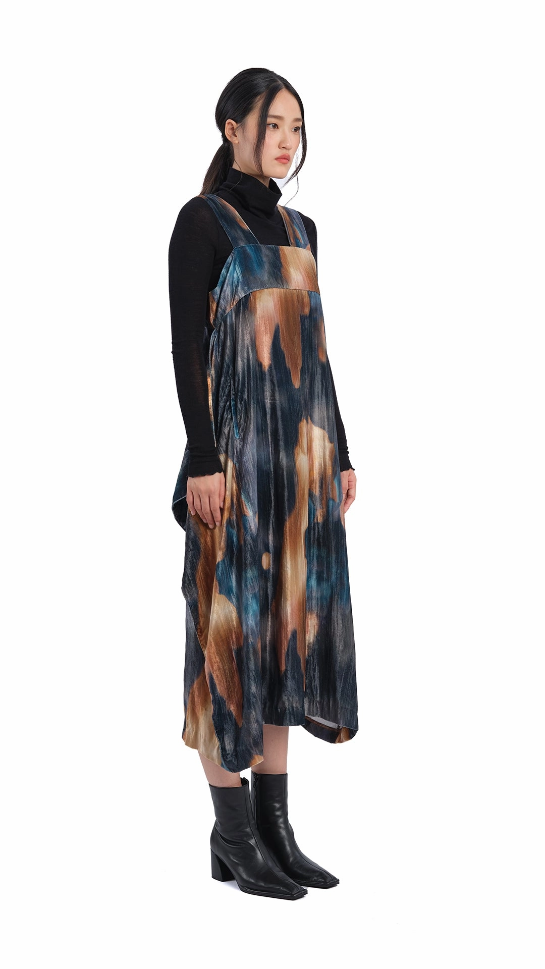 Watercolour Graphic Velour Printed Dress Perfect For Any Occasion Chill Edge