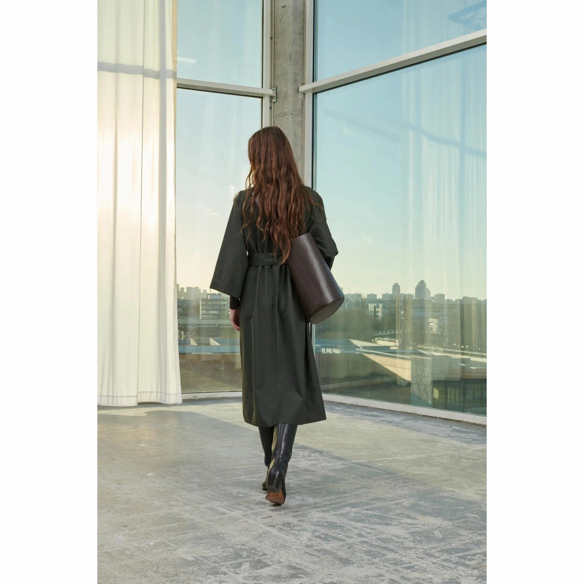 Easy Comfort High-Neck Khaki Uruguay Dress