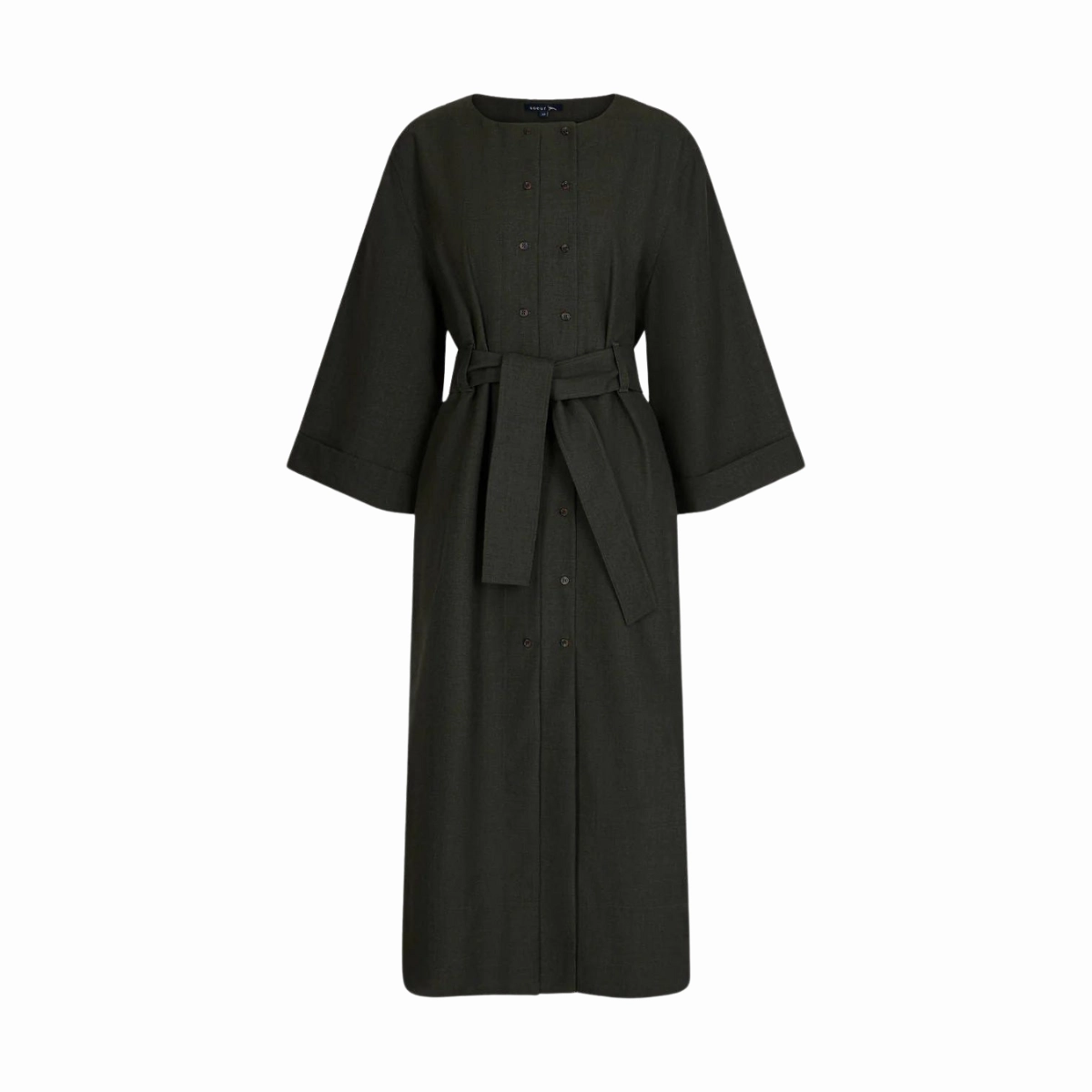 Khaki Uruguay Dress Pleated design