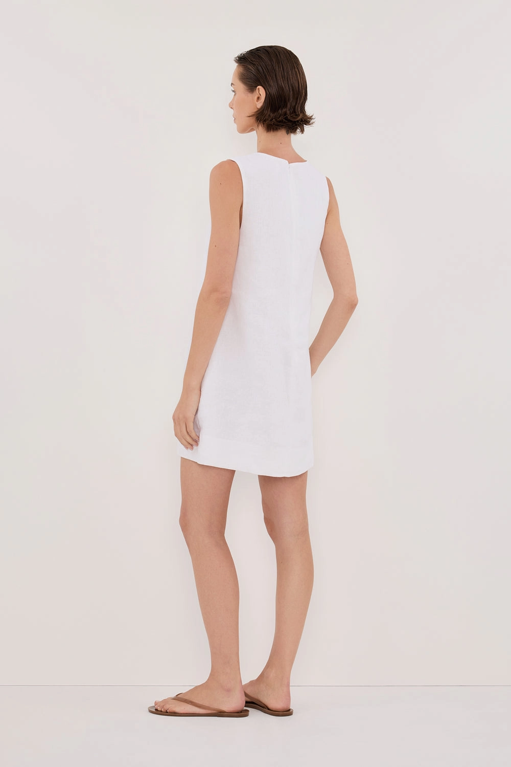Quick Outfit LOTUS WHITE LINEN MINI DRESS