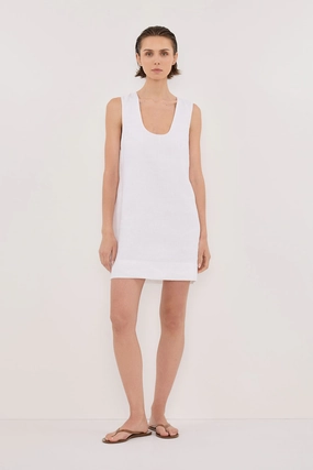 LOTUS WHITE LINEN MINI DRESS Comfy Yet Stylish Aura Glow