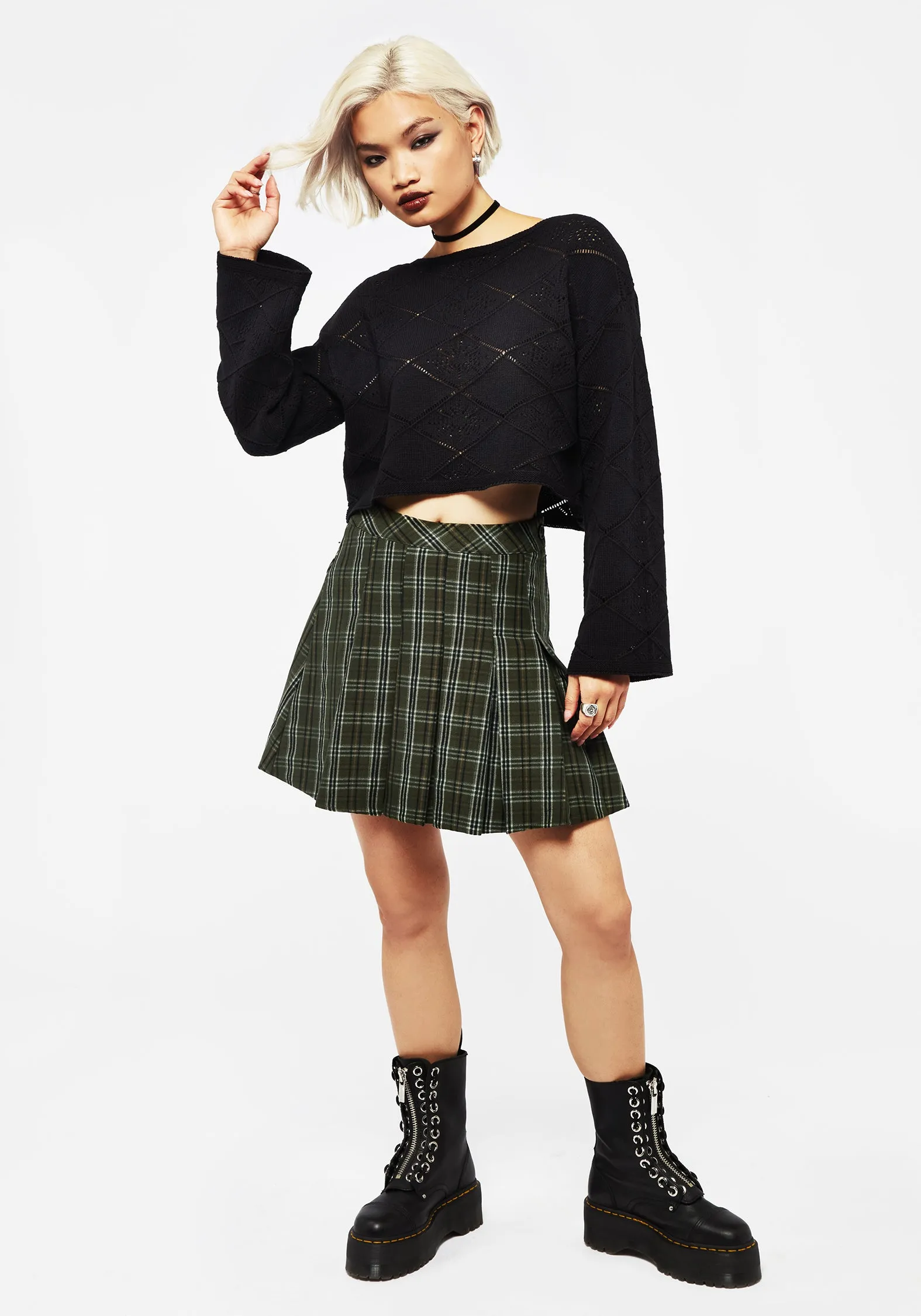 Youthful Eliana Celestial Pointelle Knit Crop Jumper