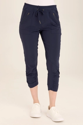 Aksana Whisper Stretch Ruched Active Slim Pant Indoor Ready Double Layer