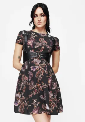 Eloise Floral Butterfly Print Mini Dress Street Mood