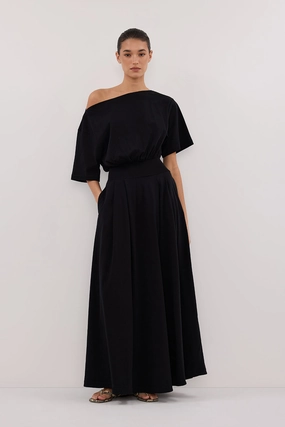 Airy Layer ESME BLACK ASYM MAXI DRESS