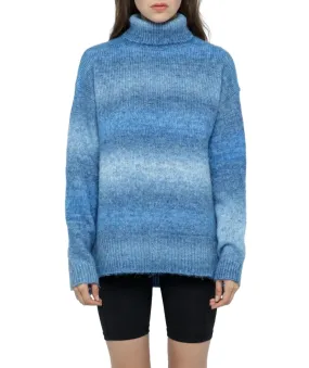 Ombr Turtleneck Sweater In Blue Mix Versatile Layer
