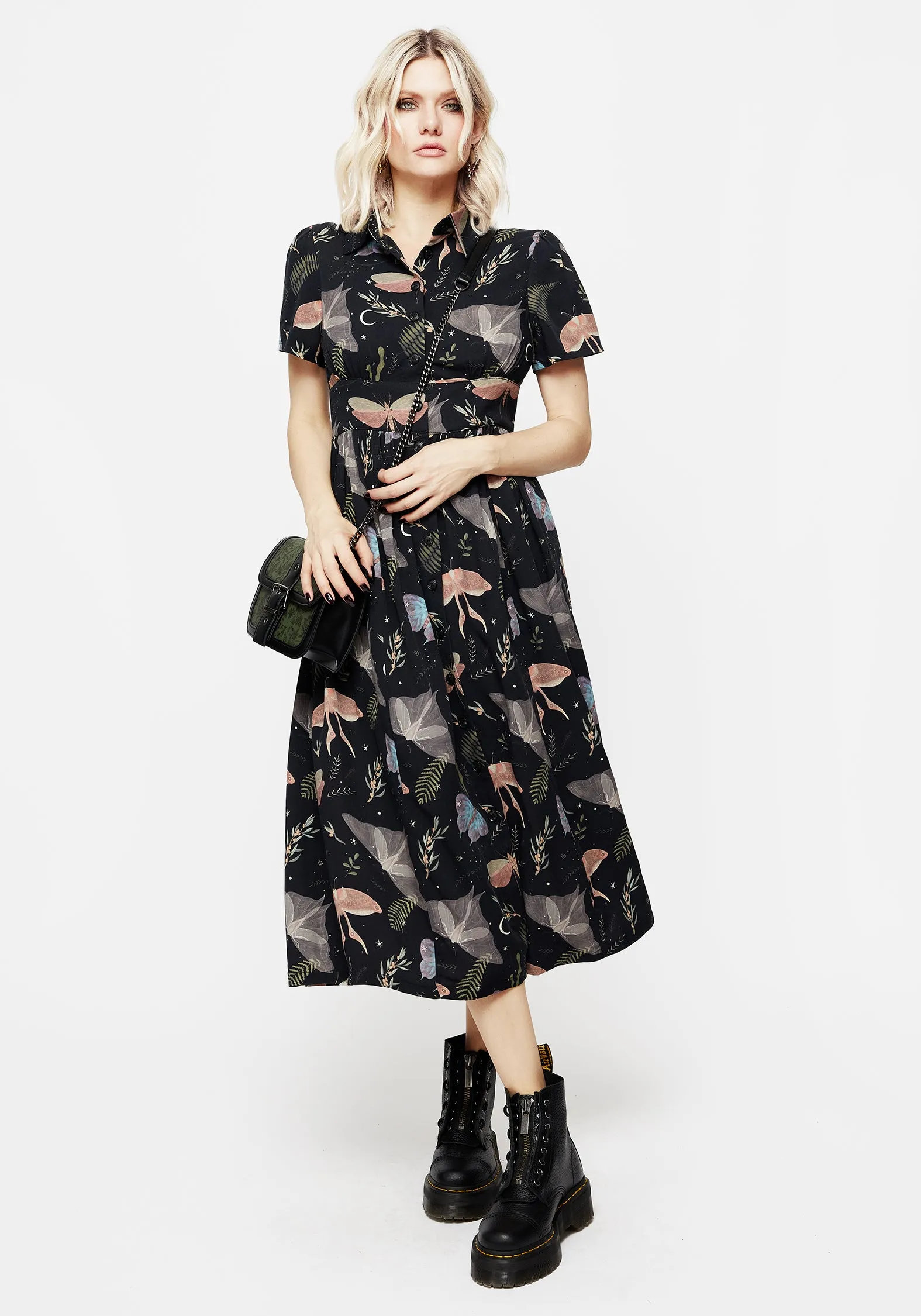 Smart Pairing Nightmoth Midi Shirt Dress
