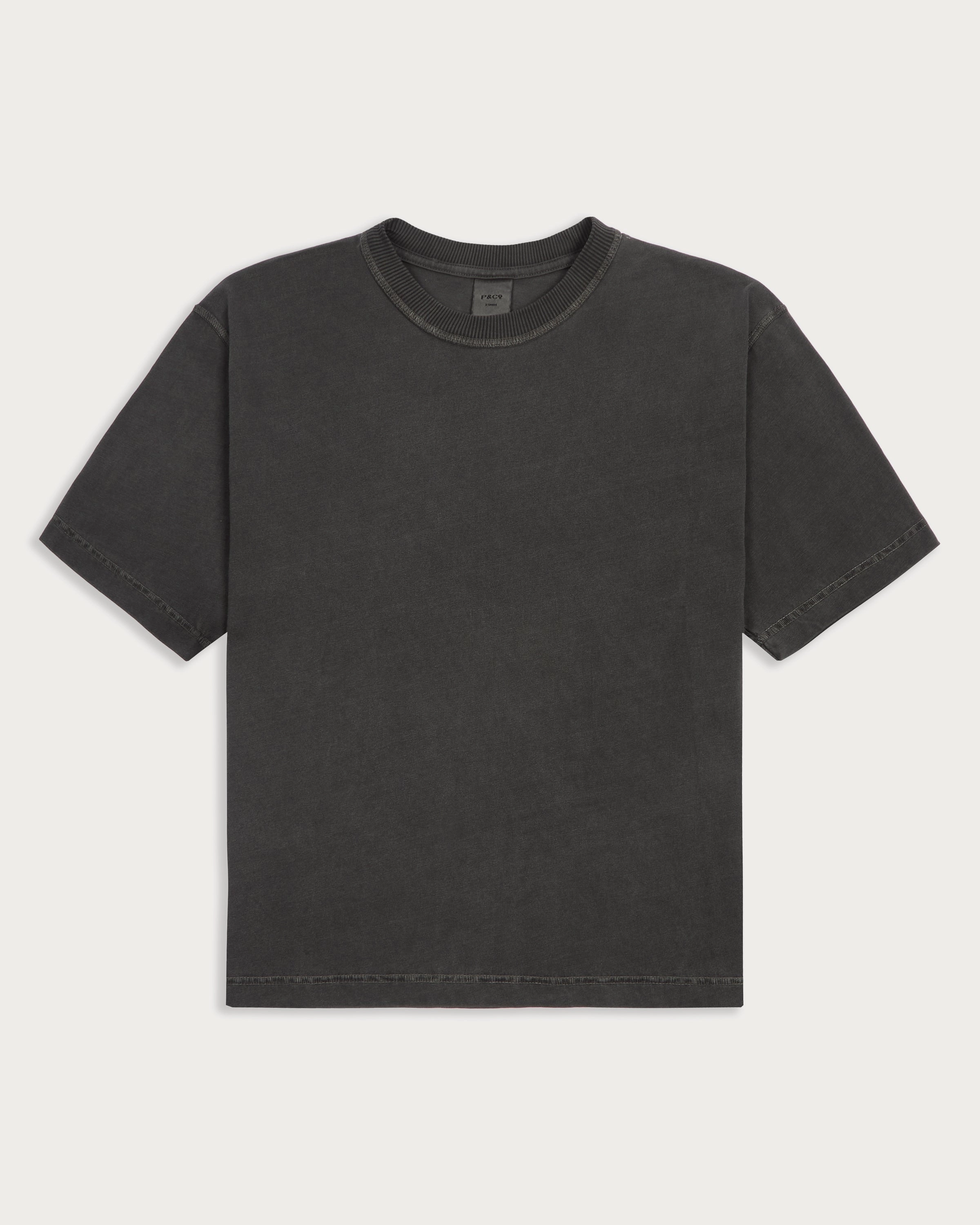 Essential Boxy T-Shirt - Faded Black Sleeveless freedom Curved Hem