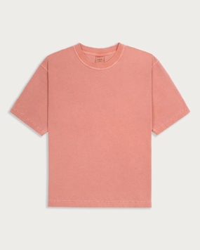 Boat neck style Thermoregulating Fabric Essential Boxy T-Shirt - Faded Sienna