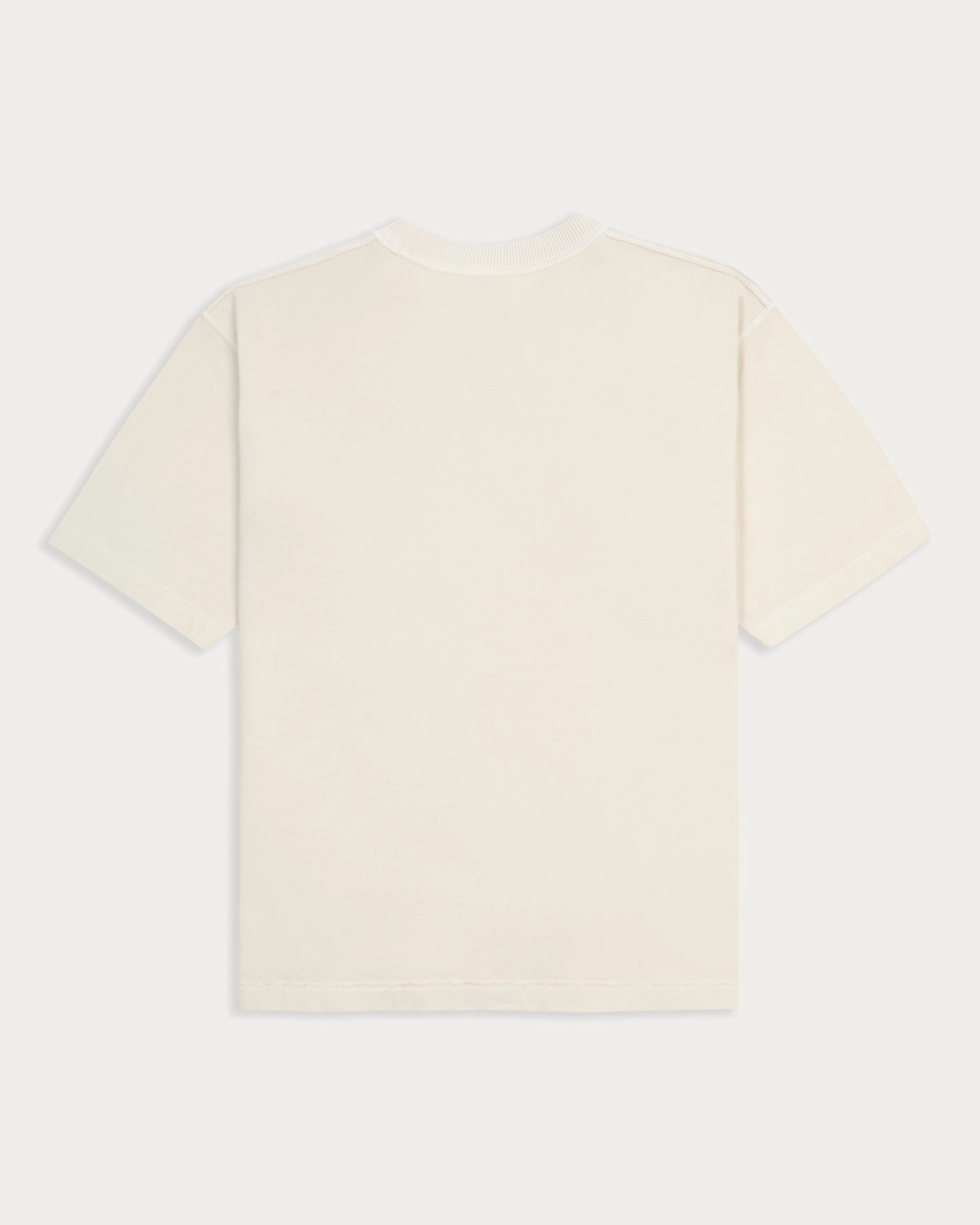 Essential Boxy T-Shirt - Fog White Retro Recycled Polyester Thread
