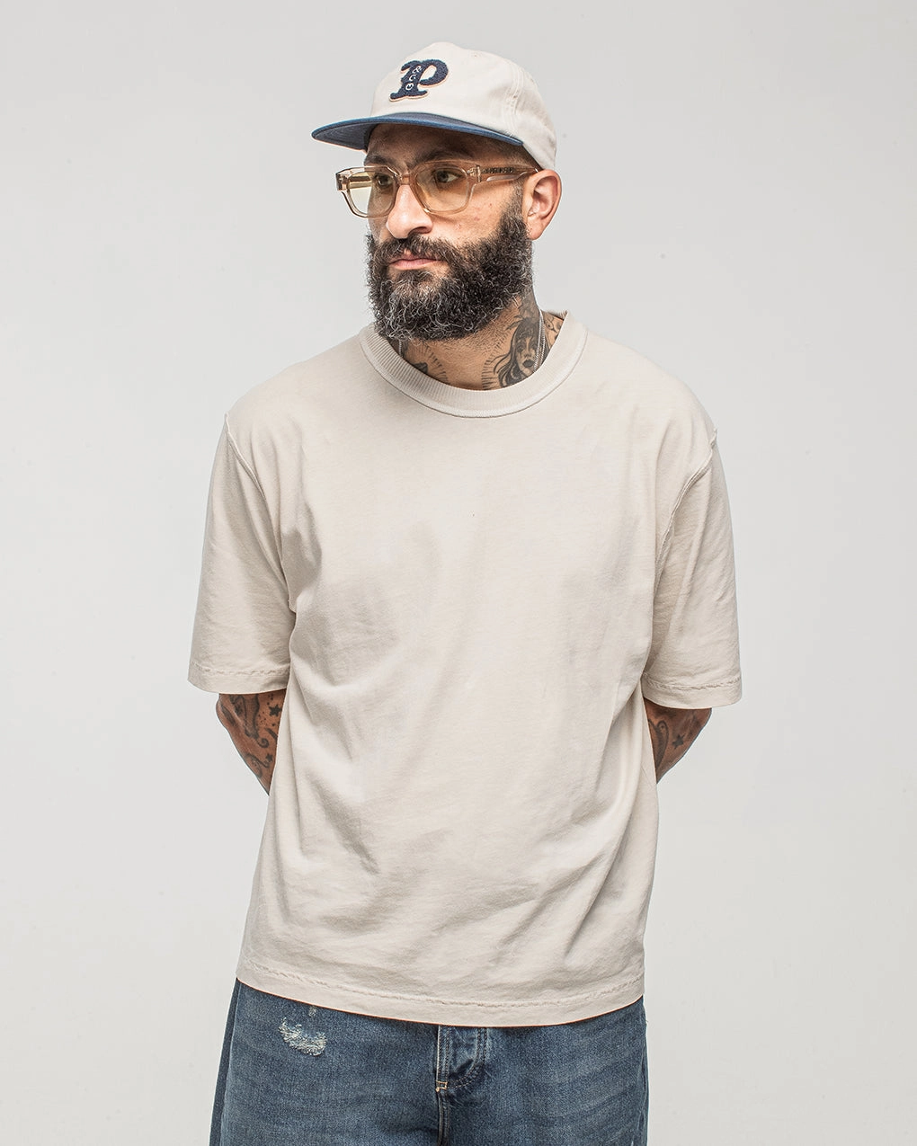 Essential Boxy T-Shirt - Fog White Relaxing Fit