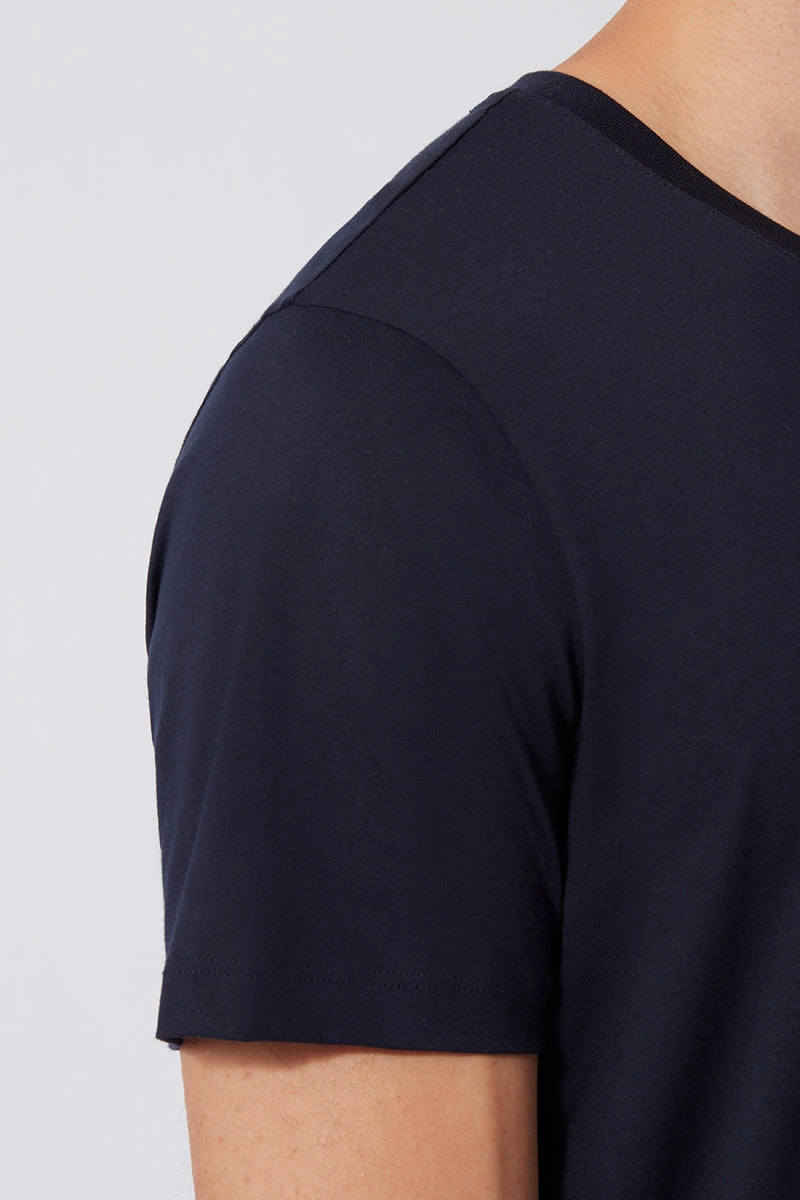 Quick Comfort Timeless Style Super Soft Crew Neck T-Shirt | Navy NNY096
