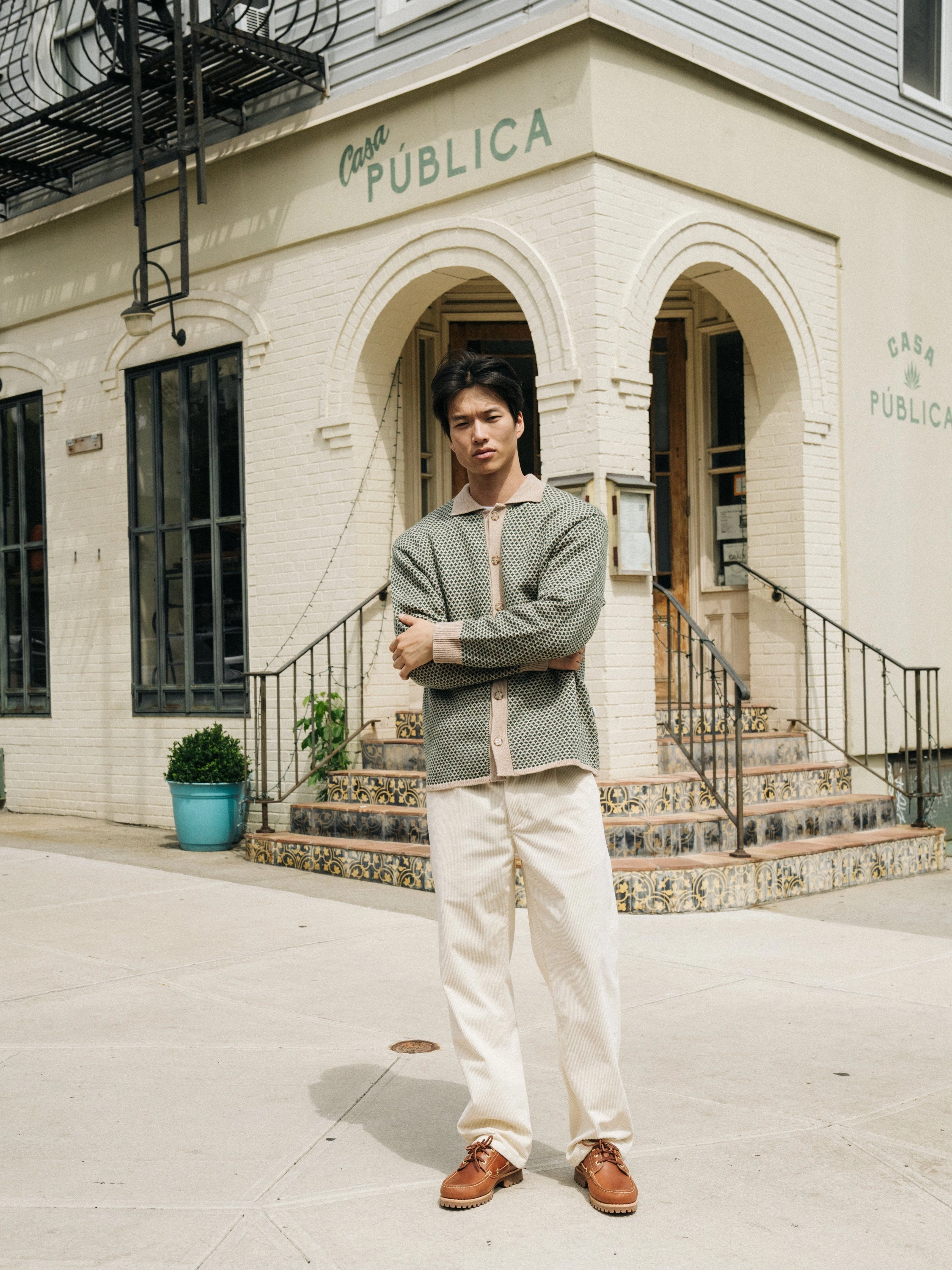 bound Wide Leg Corduroy Trousers - Light Cream Seamless Design Outdoor Flex