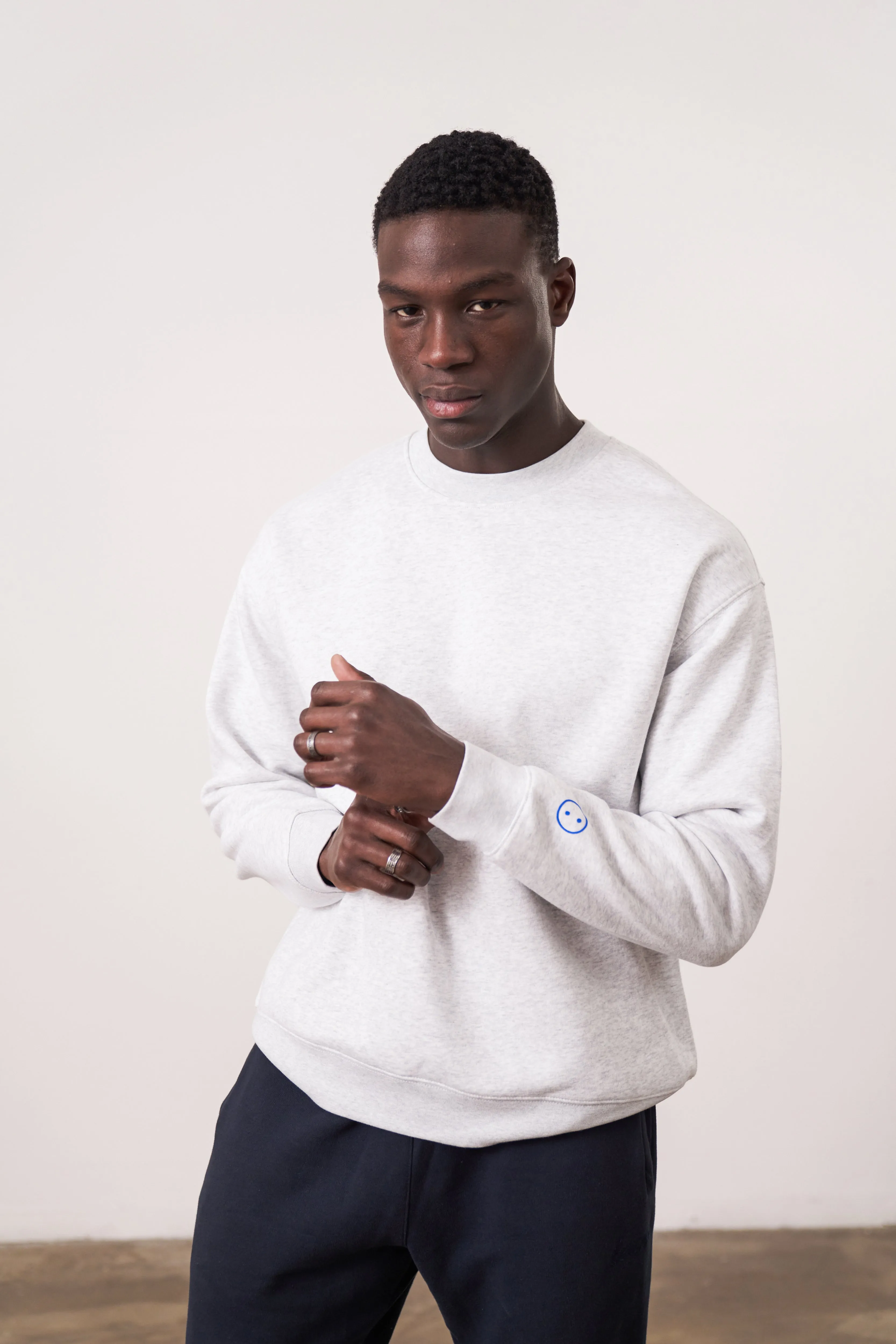 Textured Fabric Cold Day Fashion Essentials Premium Sweater - Ash