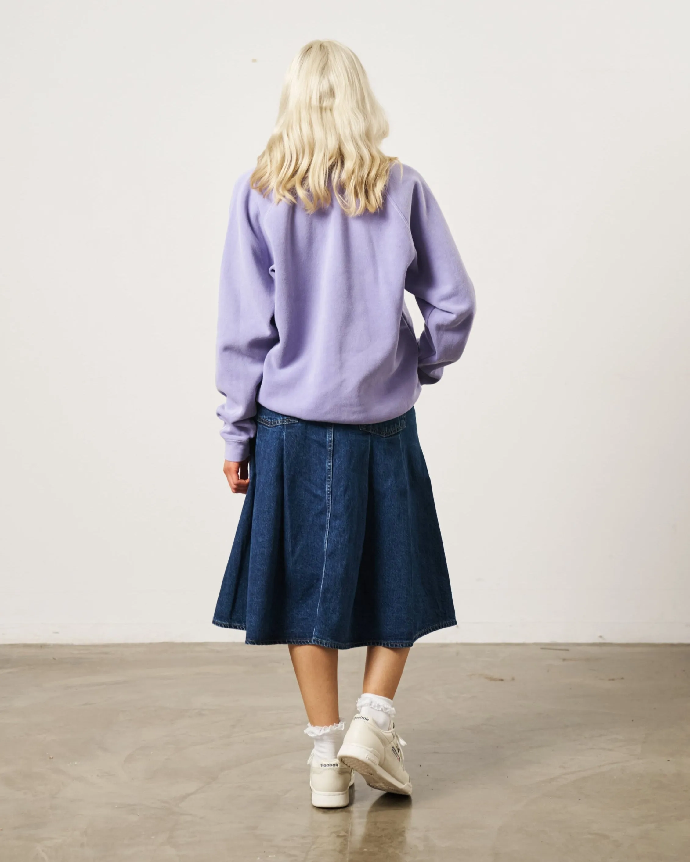 Layering Style Everyday knitwear Essentials Vintage Washed 1/4 Zip Sweatshirt - Orchid