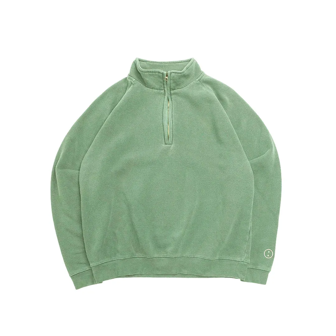 Essentials Vintage Washed 1/4 Zip Sweatshirt - Sage Green All-Weather Comfort Comfy and Stylish
