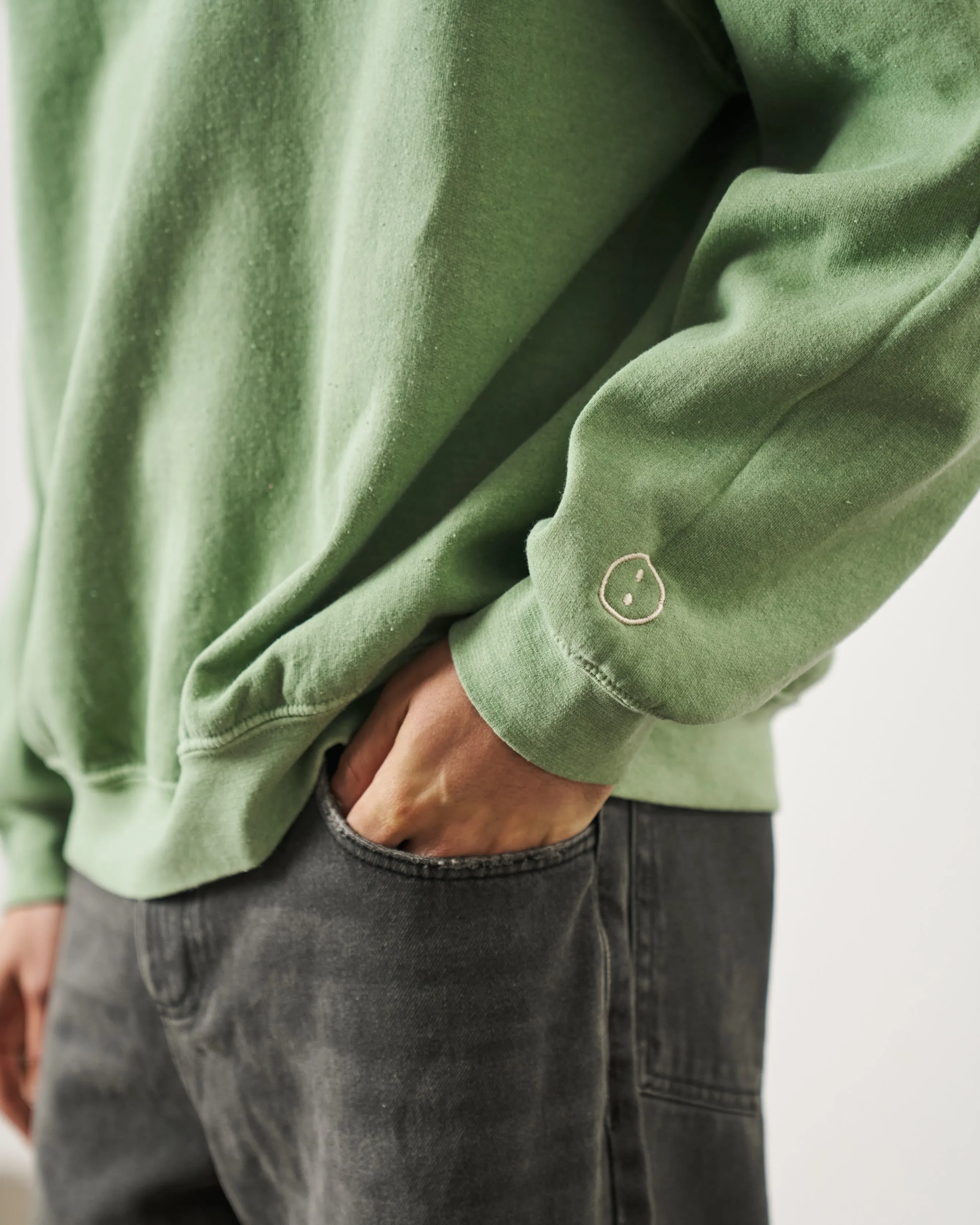 Essentials Vintage Washed Sweater - Sage Green Cozy Knit Fit Layering Knit